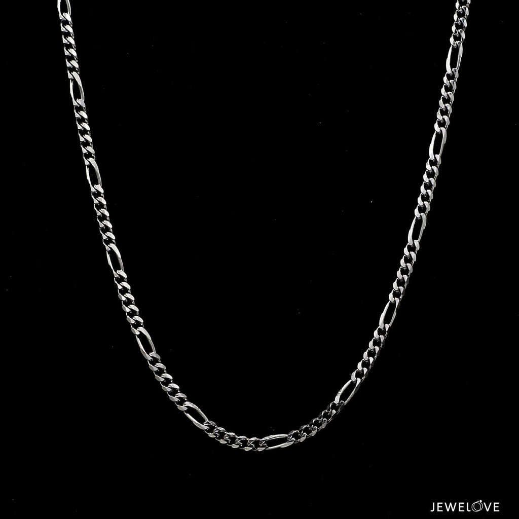 Jewelove™ Chains 22 inches 2mm Japanese Platinum Figaro Chain for Men JL PT CH 1211-B