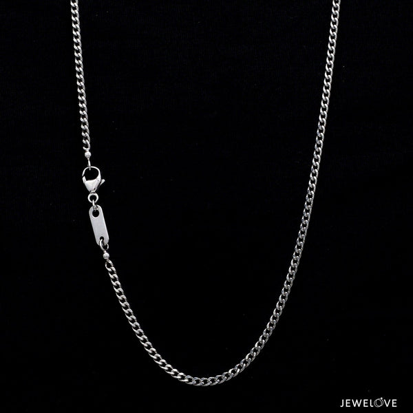 Jewelove™ Chains 2mm Platinum Curb Chain Uni-sex JL PT CH 982-A