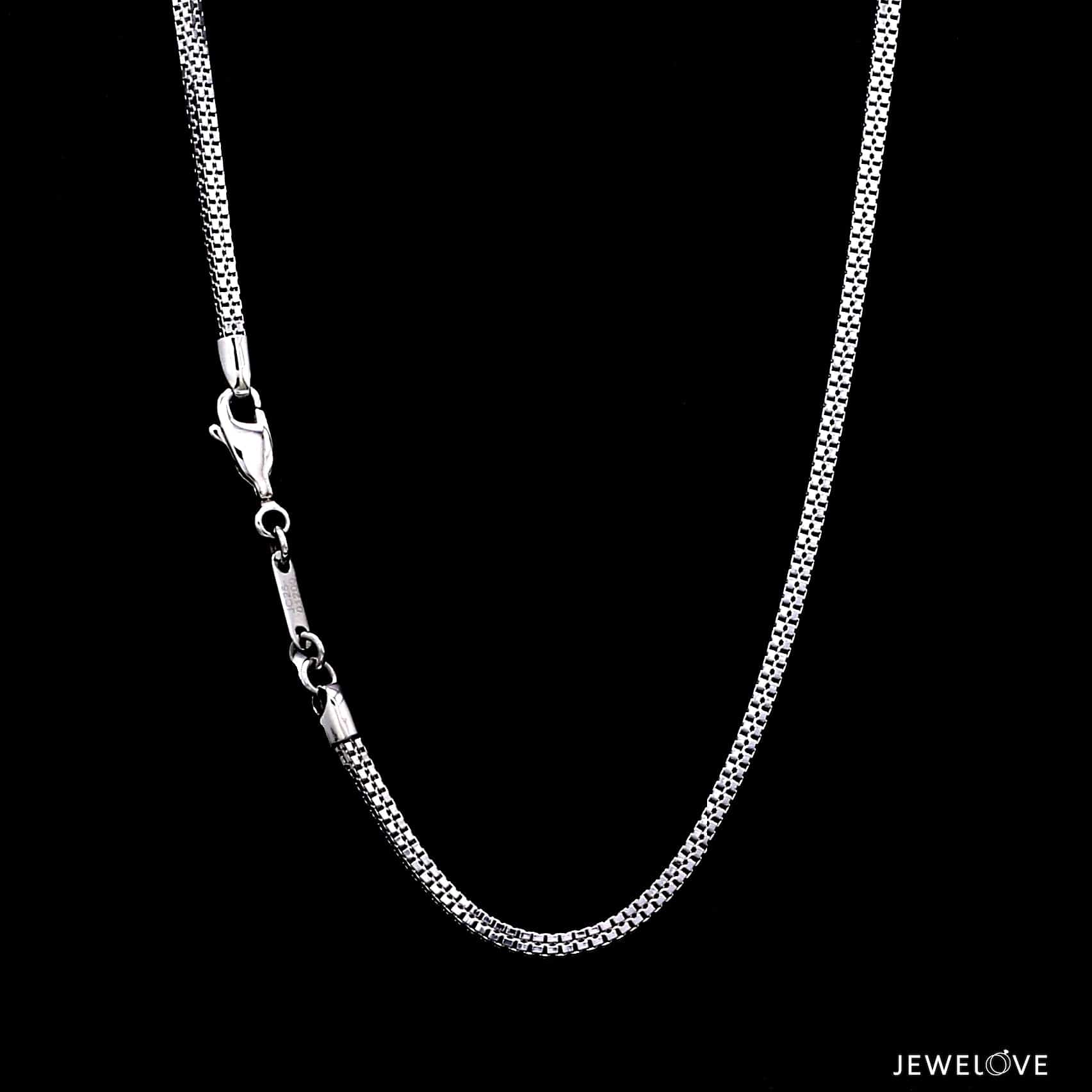 Jewelove™ Chains 2mm Platinum Double Box Chain for Men JL PT CH 1194-A