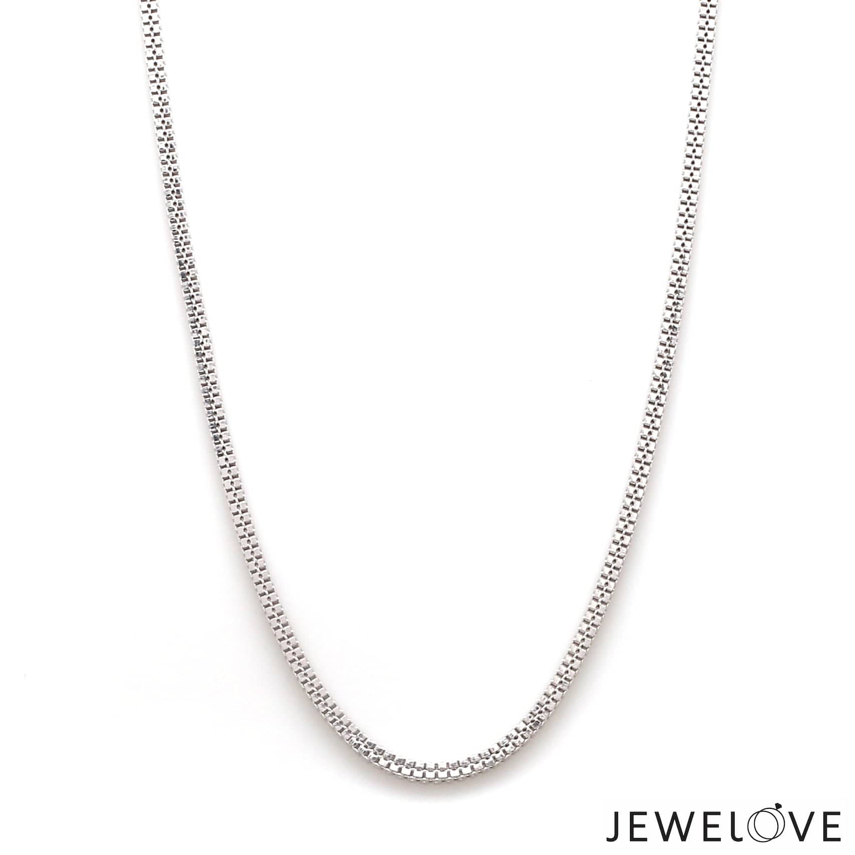 Jewelove™ Chains 2mm Platinum Double Box Chain for Men JL PT CH 1194-A