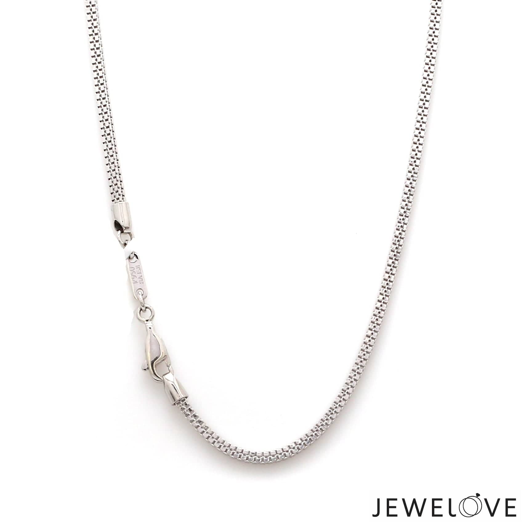 Jewelove™ Chains 2mm Platinum Double Box Chain for Men JL PT CH 1194-A