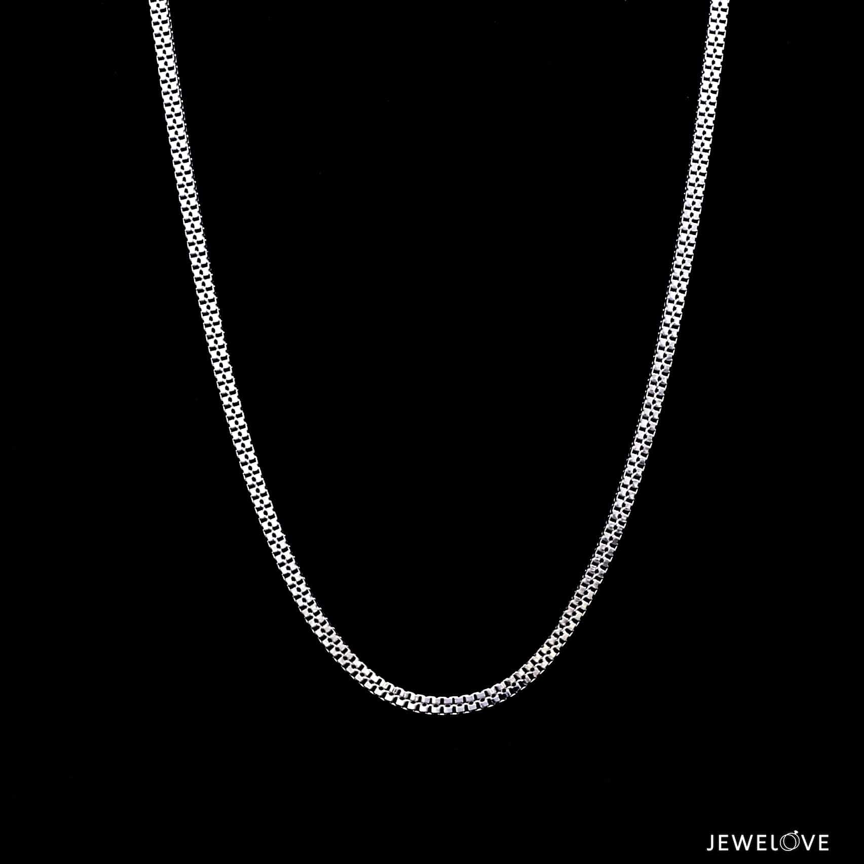 Jewelove™ Chains 2mm Platinum Double Box Chain for Men JL PT CH 1194-A