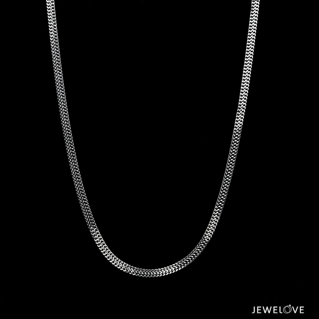 Jewelove™ Chains 2mm Platinum Flat Chain for Men JL PT CH 1297