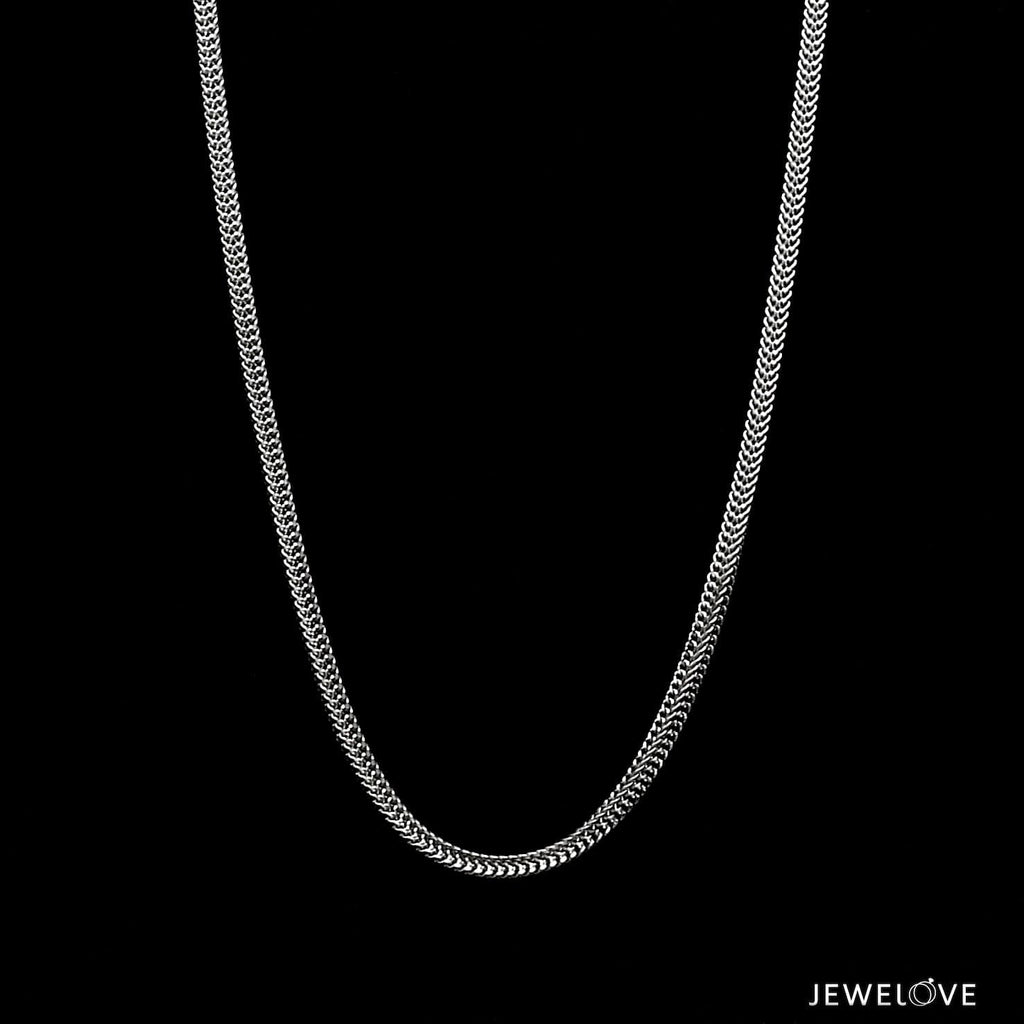 Jewelove™ Chains 2mm Platinum Square Chain for Men JL PT CH 1296