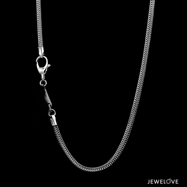 Jewelove™ Chains 2mm Platinum Square Chain for Men JL PT CH 1296