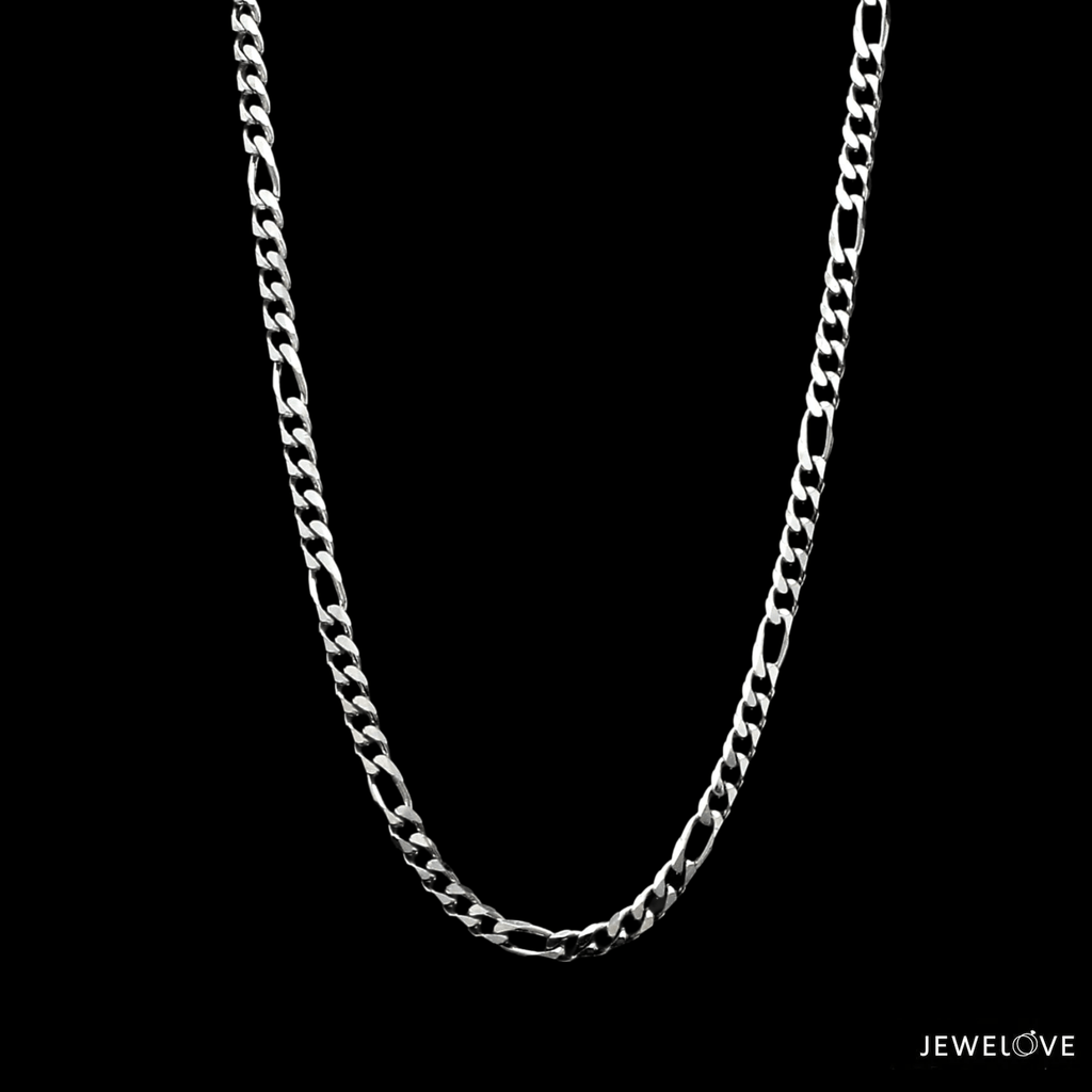 Jewelove™ Chains 3.25mm Japanese Platinum Figaro Chain for Men JL PT CH 1211