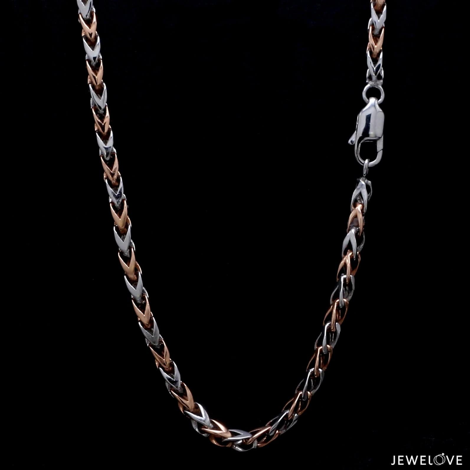 Jewelove™ Chains 3.25mm Platinum Rose Gold Chain for Men JL PT CH 1407
