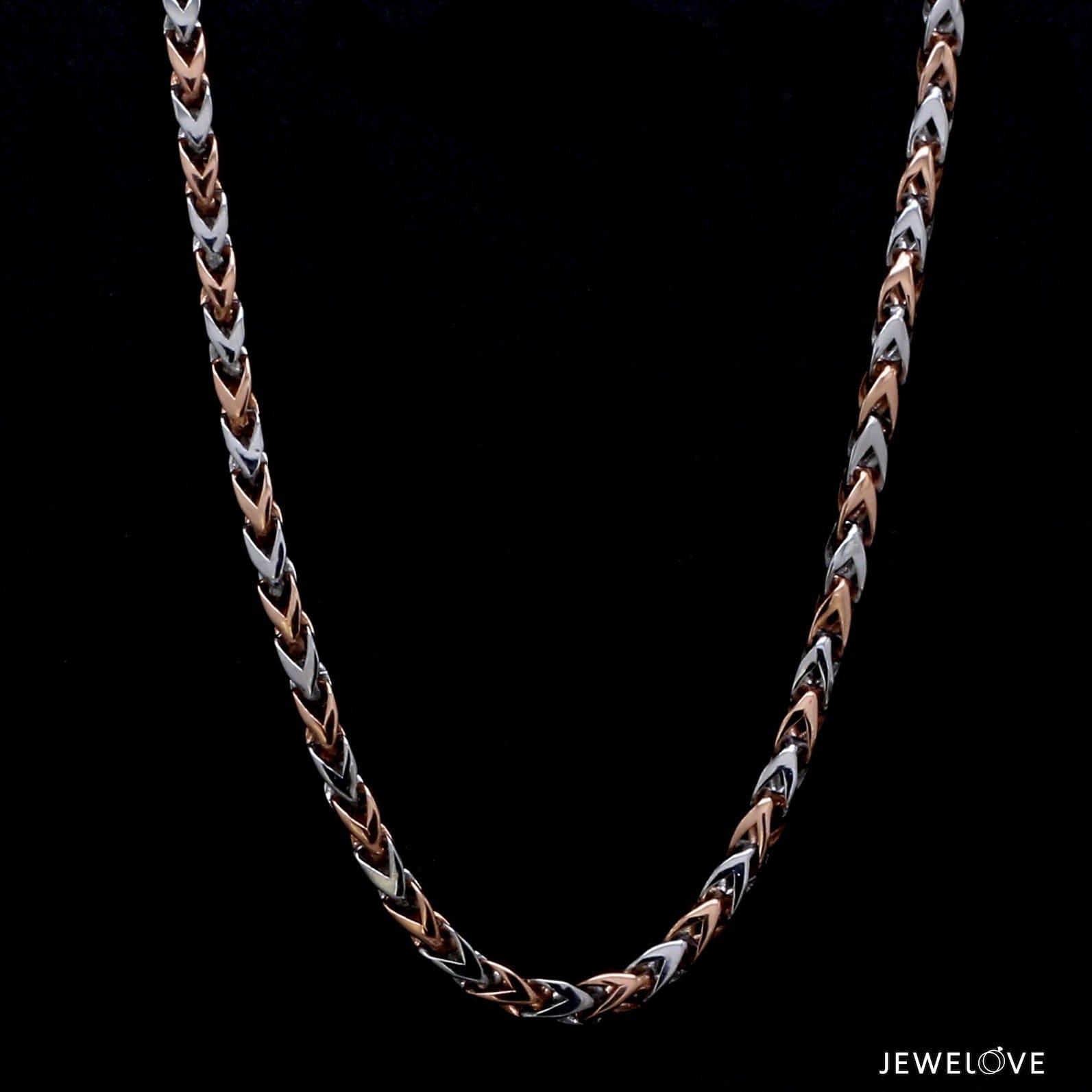 Jewelove™ Chains 3.25mm Platinum Rose Gold Chain for Men JL PT CH 1407