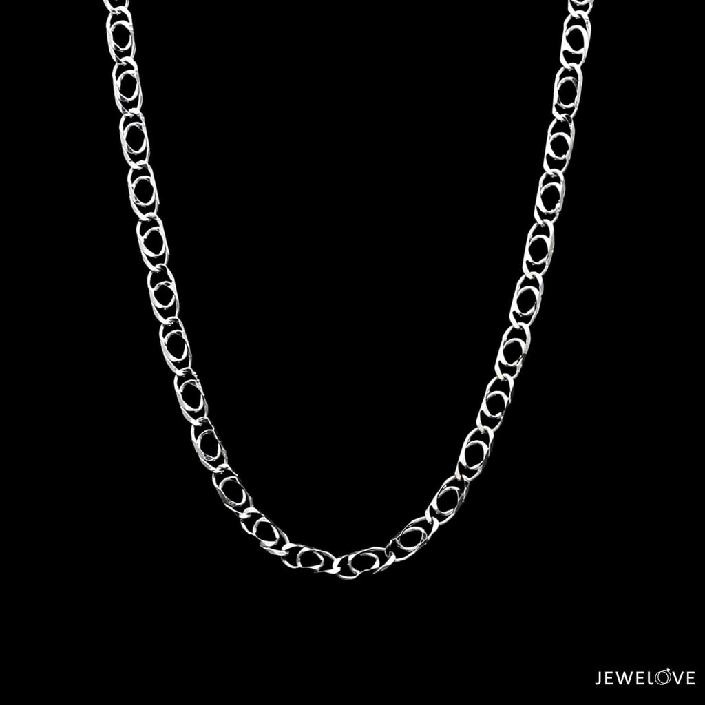 Jewelove™ Chains 20 inches 3.5mm Japanese Platinum Links Chain for Men JL PT 1313