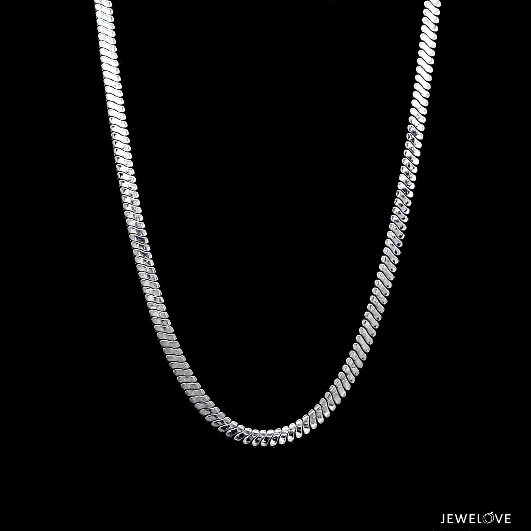 Jewelove™ Chains 3.5mm Japanese Two Layer Heavy Platinum Snake Chain for Men JL PT CH 1121-A