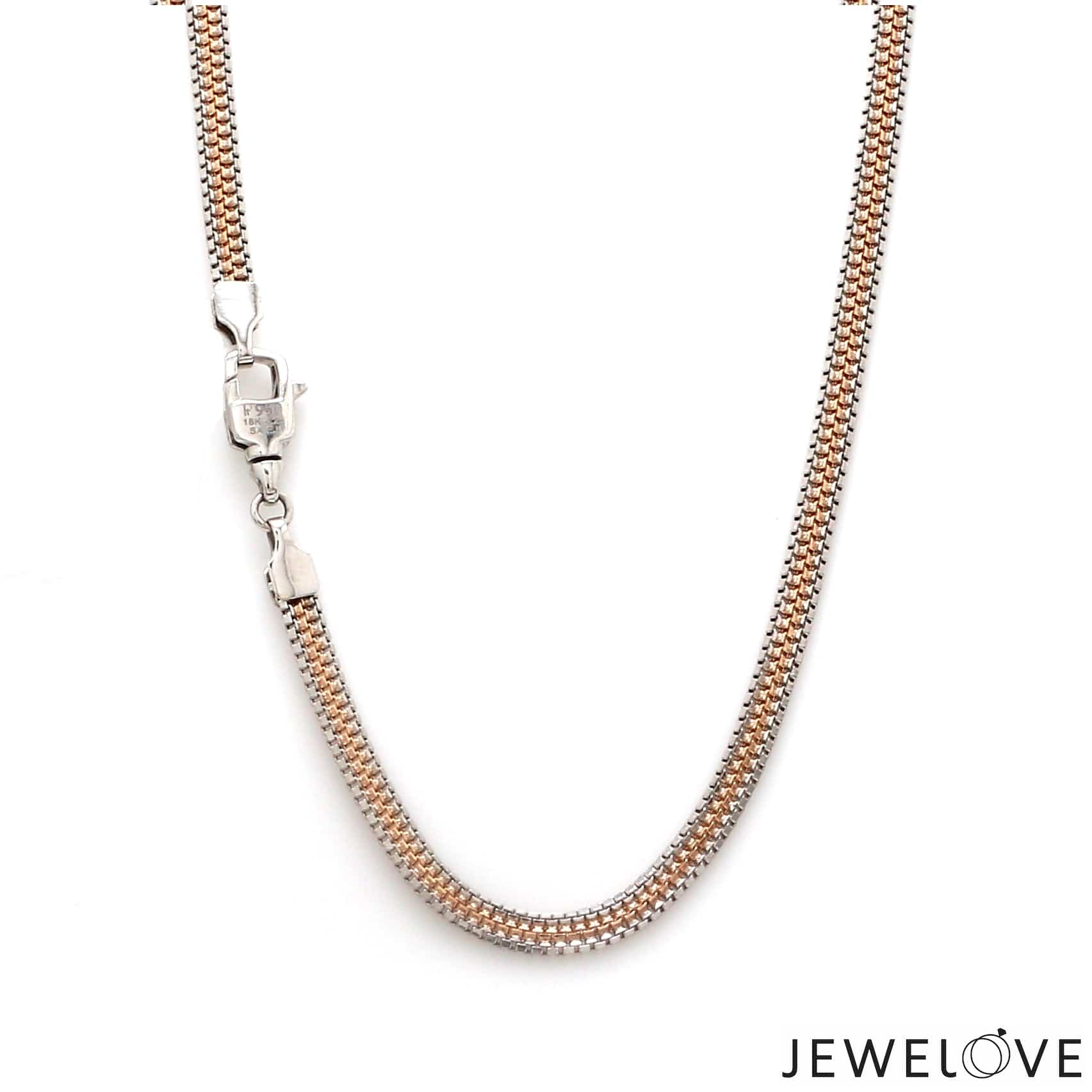 Jewelove™ Chains 3.5mm Platinum & Rose Gold Chain for Men JL PT CH 1385