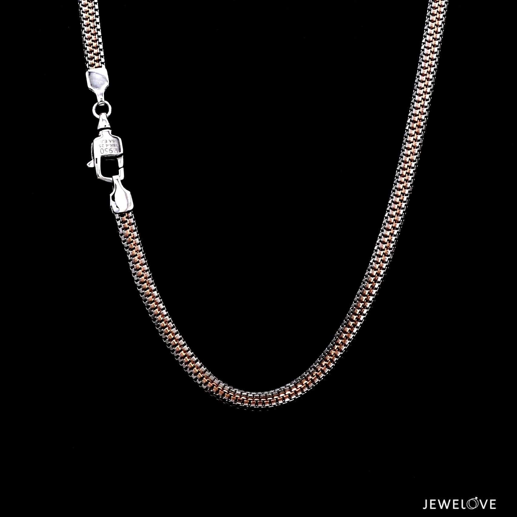 Jewelove™ Chains 3.5mm Platinum & Rose Gold Chain for Men JL PT CH 1385