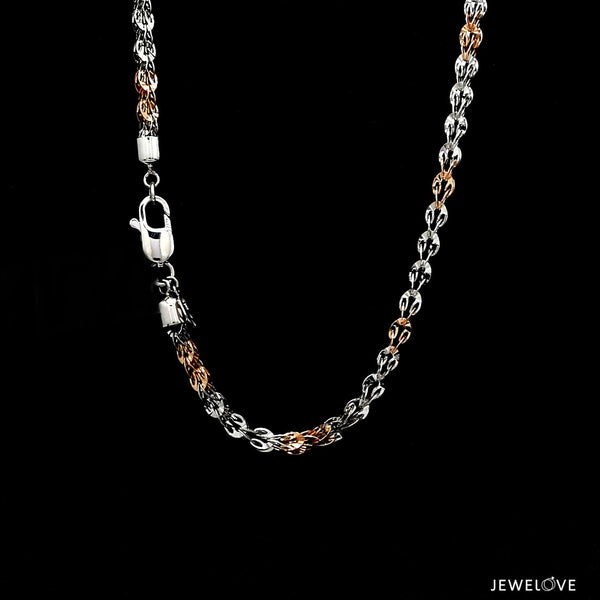 Jewelove™ Chains 18 inches 3.5mm Unique Japanese Platinum Rose Gold Chain JL PT CH 739R