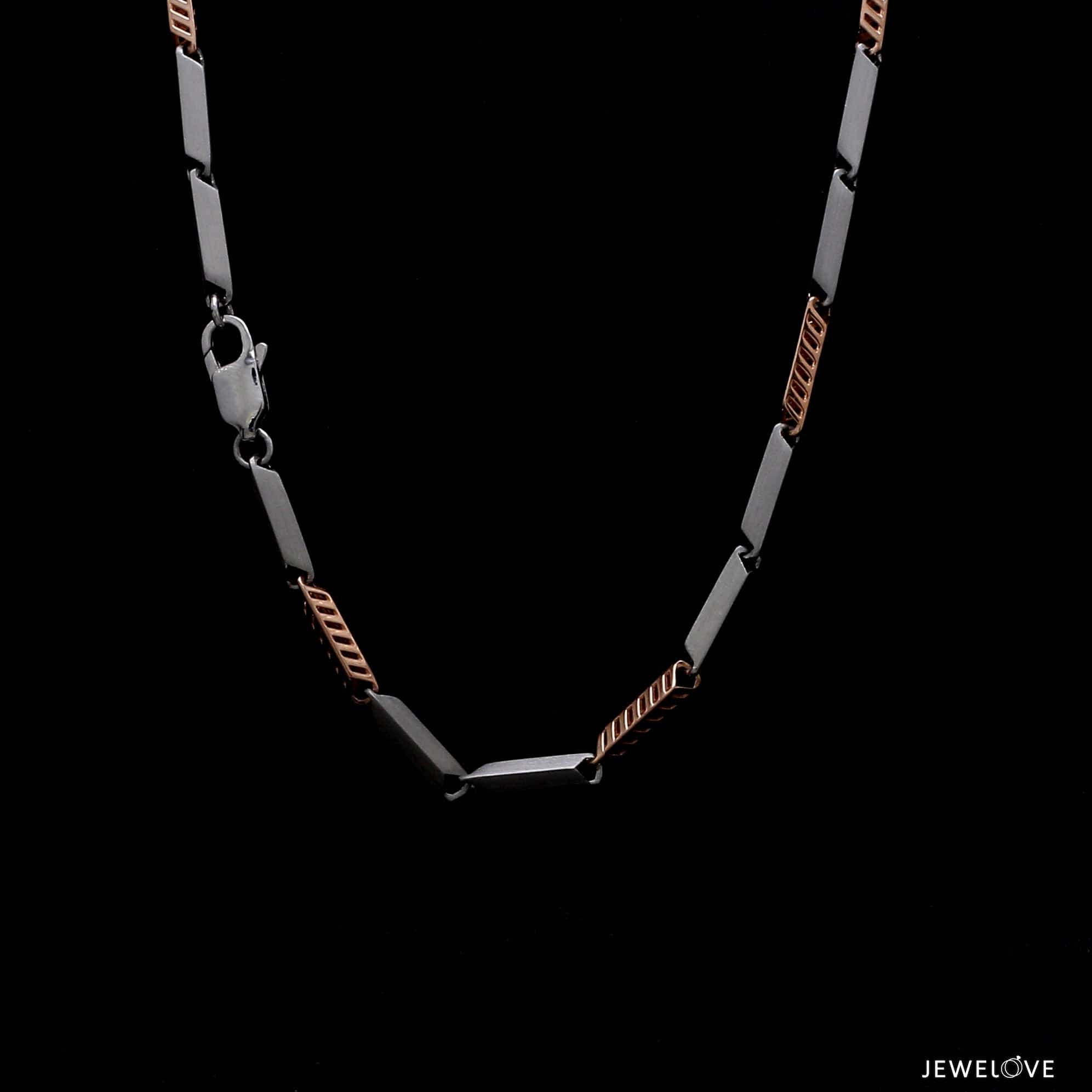 Jewelove™ Chains 3.75mm Platinum Rose Gold Links Chain for Men JL PT CH 1405