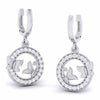 Jewelove™ Pendants & Earrings only Earrings 3 Butterfly Circle Platinum with Diamond Pendant Set JL PT P 6225