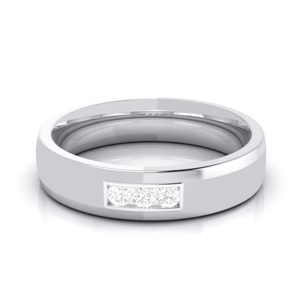 Jewelove™ Rings SI IJ / Women's Band Only 3 Diamond Platinum Ring for Women JL PT R-8011