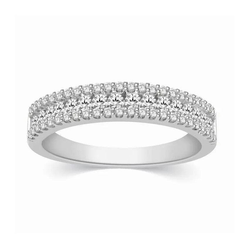 3 Row Half Eternity Diamond Ring in Platinum JL PT 329 – Jewelove™ 