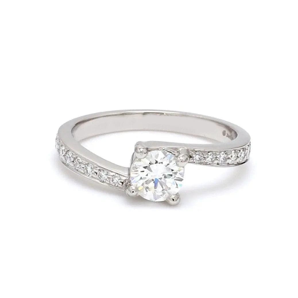 Jewelove™ Rings 30-Pointer Curvy Platinum Solitaire Engagement Ring for Women JL PT 480