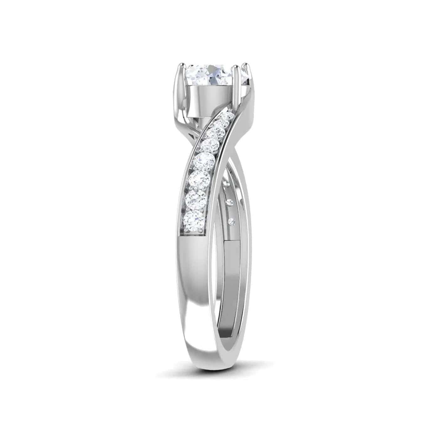 Jewelove™ Rings 30-Pointer Curvy Platinum Solitaire Engagement Ring for Women JL PT 480