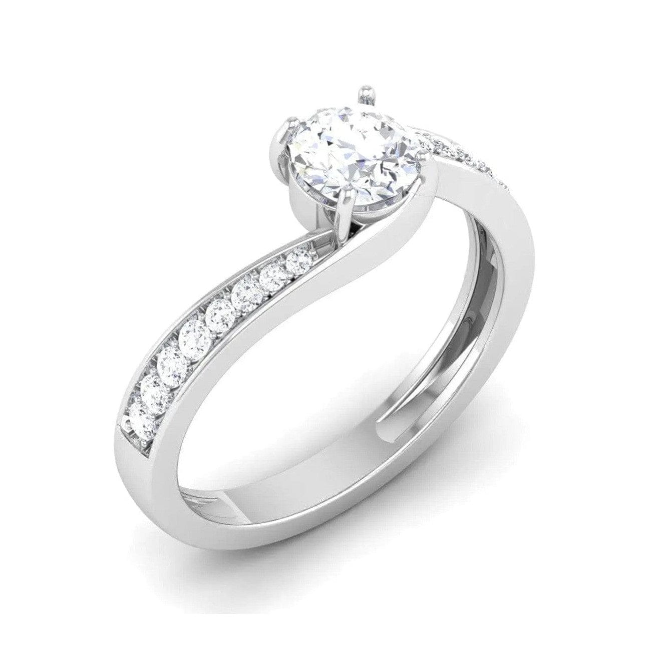 Jewelove™ Rings 30-Pointer Curvy Platinum Solitaire Engagement Ring for Women JL PT 480