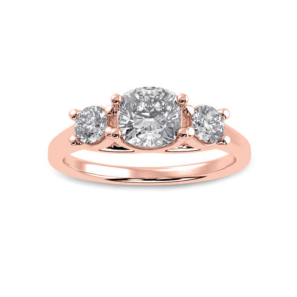Jewelove™ Rings Women's Band only / VVS GH 30-Pointer Cushion Cut Solitaire Diamond 18K Rose Gold Ring JL AU 1231R