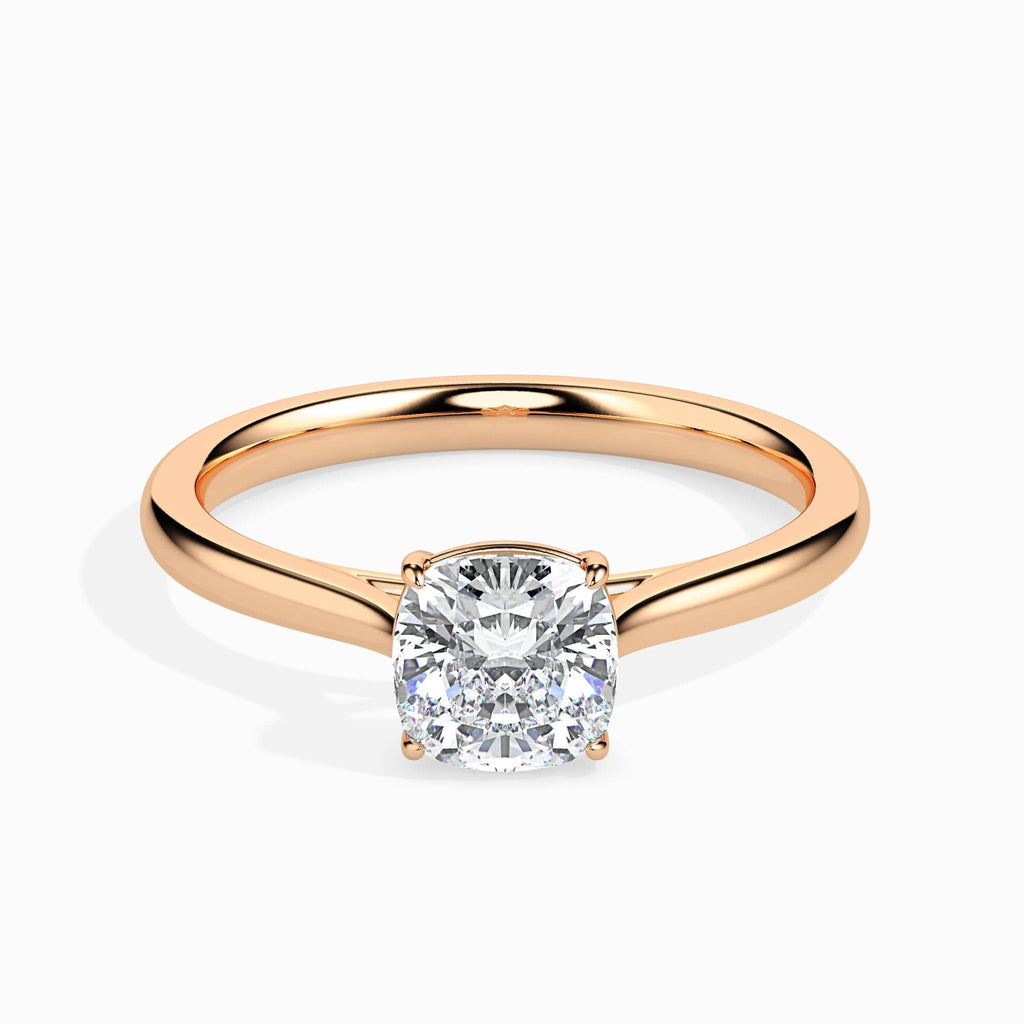 Jewelove™ Rings Women's Band only / VVS GH 30-Pointer Cushion Cut Solitaire Diamond 18K Rose Gold Ring JL AU 19003R