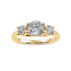 Jewelove™ Rings Women's Band only / VVS G 30-Pointer Cushion Cut Solitaire Diamond Accents 18K Yellow Gold Ring JL AU 1231Y