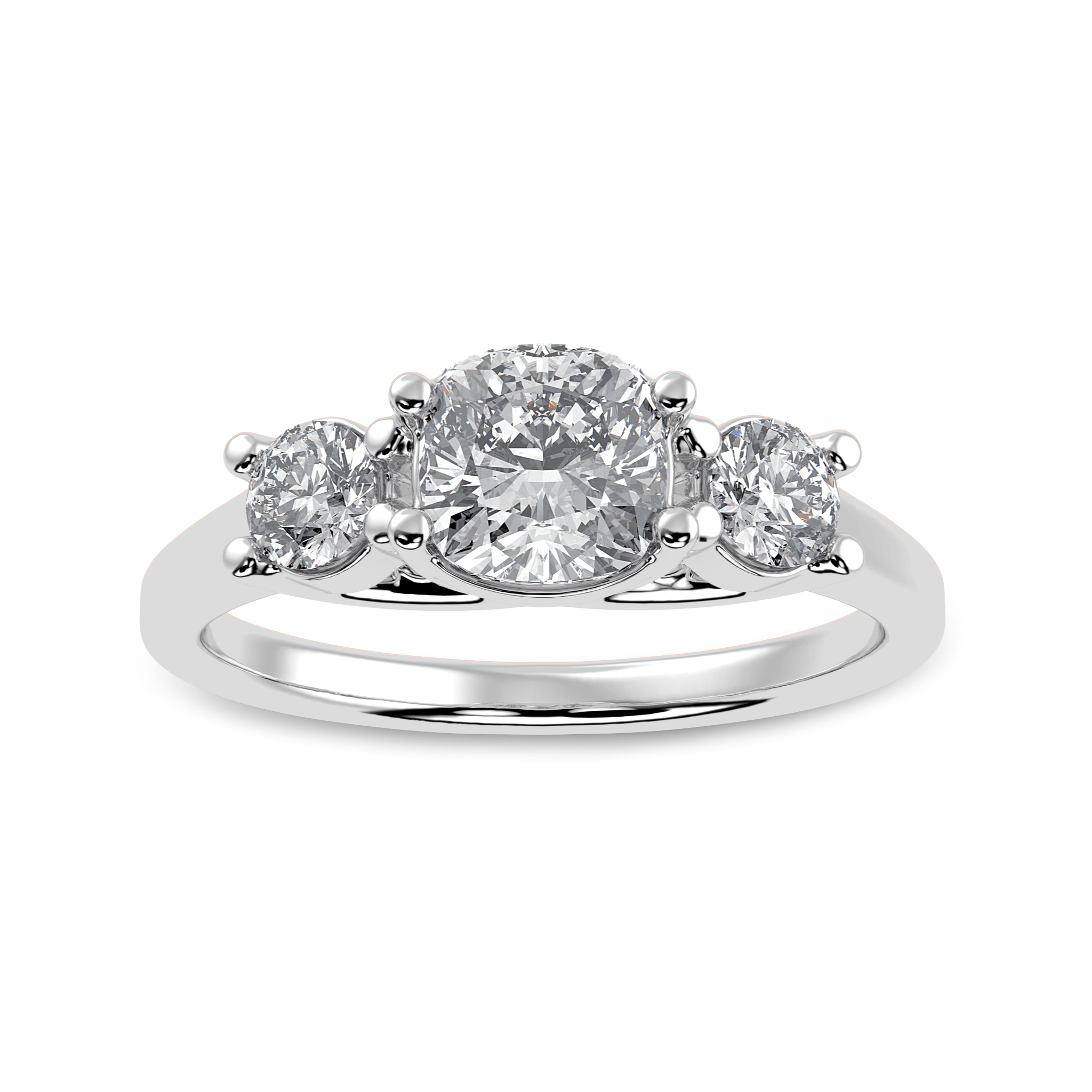 Jewelove™ Rings Women's Band only / VVS G 30-Pointer Cushion Cut Solitaire Diamond Accents Platinum Engagement Ring JL PT 1231