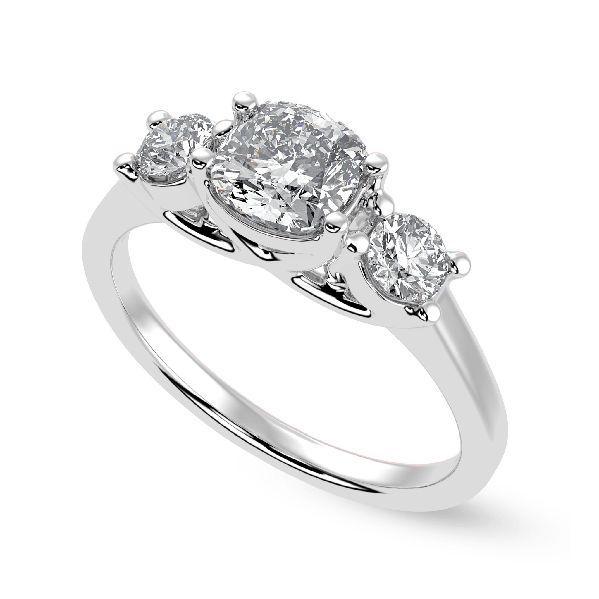 Jewelove™ Rings Women's Band only / VVS G 30-Pointer Cushion Cut Solitaire Diamond Accents Platinum Engagement Ring JL PT 1231