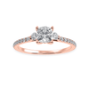 Jewelove™ Rings Women's Band only / VVS GH 30-Pointer Cushion Cut Solitaire Diamond Accents Shank 18K Rose Gold Ring JL AU 1241R