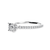 Jewelove™ Rings Women's Band only / VVS G 30-Pointer Cushion Cut Solitaire Diamond Accents Shank Platinum Ring JL PT 1241