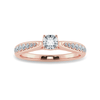 Jewelove™ Rings Women's Band only / VVS GH 30-Pointer Cushion Cut Solitaire Diamond Shank 18K Rose Gold Ring JL AU 1279R