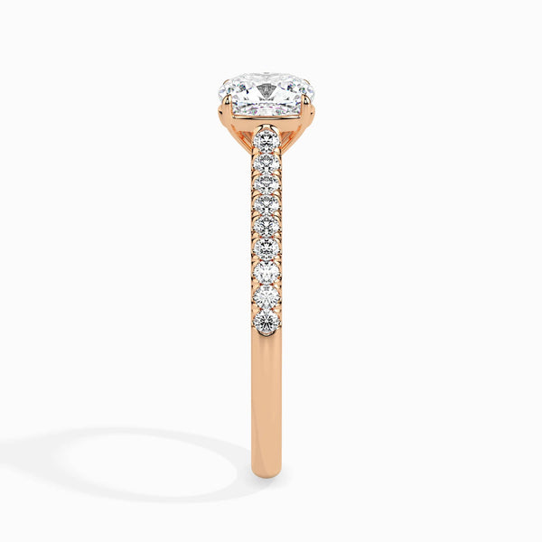 Jewelove™ Rings Women's Band only / VVS GH 30-Pointer Cushion Cut Solitaire Diamond Shank 18K Rose Gold Ring JL AU 19013R