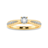 Jewelove™ Rings Women's Band only / VVS G 30-Pointer Cushion Cut Solitaire Diamond Shank 18K Yellow Gold Ring JL AU 1279Y