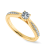 Jewelove™ Rings Women's Band only / VVS G 30-Pointer Cushion Cut Solitaire Diamond Shank 18K Yellow Gold Ring JL AU 1279Y