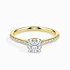 Jewelove™ Rings Women's Band only / VVS G 30-Pointer Cushion Cut Solitaire Diamond Shank 18K Yellow Gold Ring JL AU 19013Y
