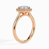 Jewelove™ Rings Women's Band only / VVS GH 30-Pointer Cushion Cut Solitaire Halo Diamond 18K Rose Gold Ring JL AU 19023R