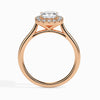 Jewelove™ Rings Women's Band only / VVS GH 30-Pointer Cushion Cut Solitaire Halo Diamond 18K Rose Gold Ring JL AU 19023R