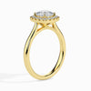Jewelove™ Rings Women's Band only / VVS G 30-Pointer Cushion Cut Solitaire Halo Diamond 18K Yellow Gold Ring JL AU 19023Y
