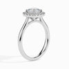 Jewelove™ Rings Women's Band only / VVS G 30-Pointer Cushion Cut Solitaire Halo Diamond Platinum Engagement Ring JL PT 19023