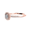 Jewelove™ Rings Women's Band only / VVS GH 30-Pointer Cushion Cut Solitaire Halo Diamond Shank 18K Rose Gold Ring JL AU 1249R