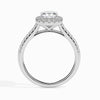 Jewelove™ Rings Women's Band only / VVS G 30-Pointer Cushion Cut Solitaire Halo Diamond Shank Platinum Engagement Ring JL PT 19033
