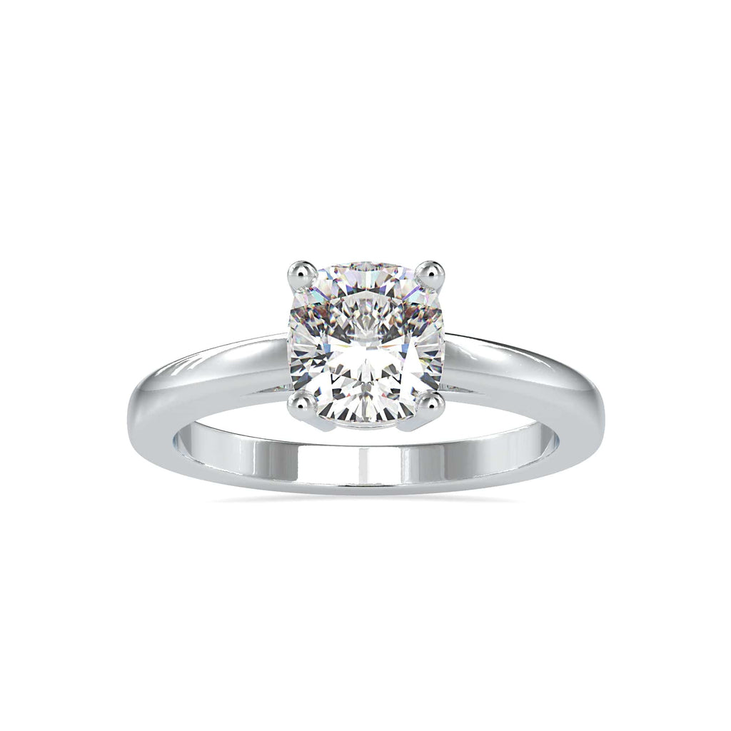 Jewelove™ Rings VVS G / Women's Band only 30-Pointer Cushion Cut Solitaire Platinum Ring JL PT 0175