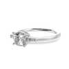 Jewelove™ Rings Women's Band only / VVS G 30-Pointer Cushion Cut Solitaire with Baguette Diamond Accents Platinum Ring JL PT 1223