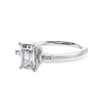 Jewelove™ Rings E VVS / Women's Band only 30-Pointer Emerald Cut Solitaire Baguette Diamond Accents Platinum Ring JL PT 1124