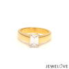 Jewelove™ Rings Women's Band only / E VVS 30-Pointer Emerald Cut Solitaire Diamond 18K Yellow Gold Ring JL AU RS EM 127Y-B