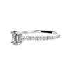 Jewelove™ Rings E VVS / Women's Band only 30-Pointer Emerald Cut Solitaire Diamond Accents Shank Platinum Ring JL PT 1272