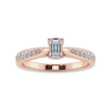 Jewelove™ Rings Women's Band only / VVS E 30-Pointer Emerald Cut Solitaire Diamond Shank 18K Rose Gold Solitaire Ring JL AU 1280R