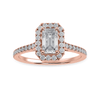 Jewelove™ Rings Women's Band only / VVS E 30-Pointer Emerald Cut Solitaire Diamond Shank 18K Rose Gold Solitaire Ring JL AU 1288R