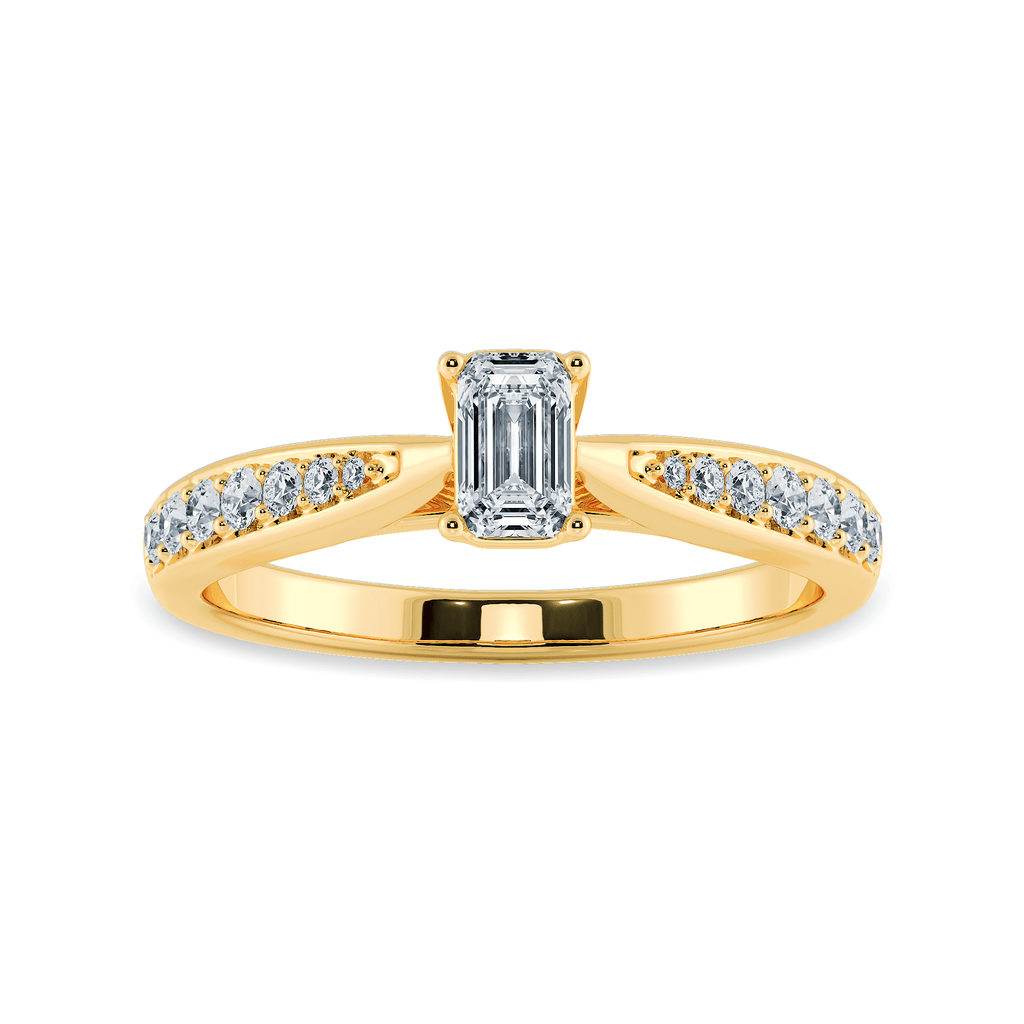 Jewelove™ Rings Women's Band only / VVS E 30-Pointer Emerald Cut Solitaire Diamond Shank 18K Yellow Gold Ring JL AU 1280Y